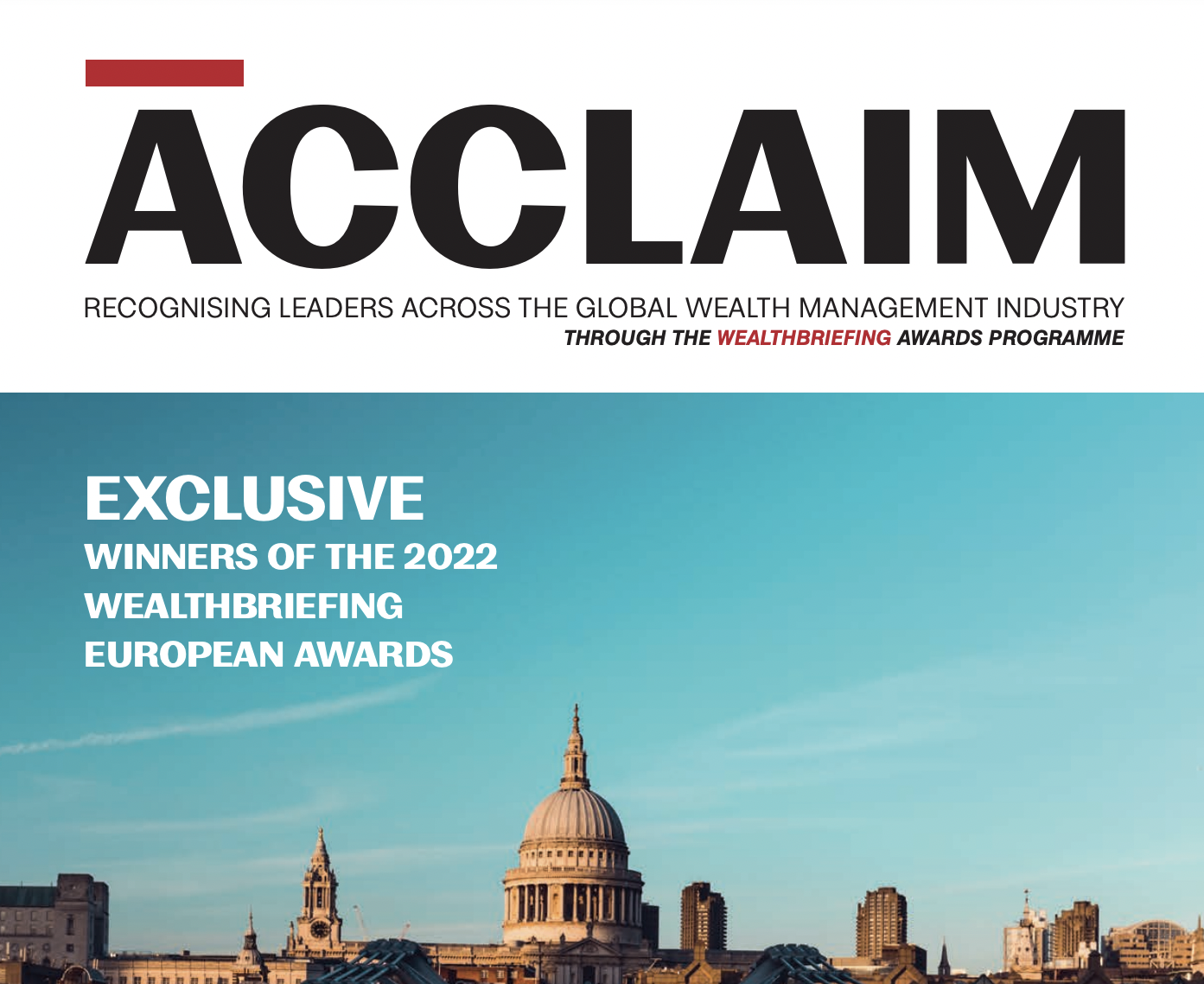 Acclaim recognising leaders across the global wealth management cycle